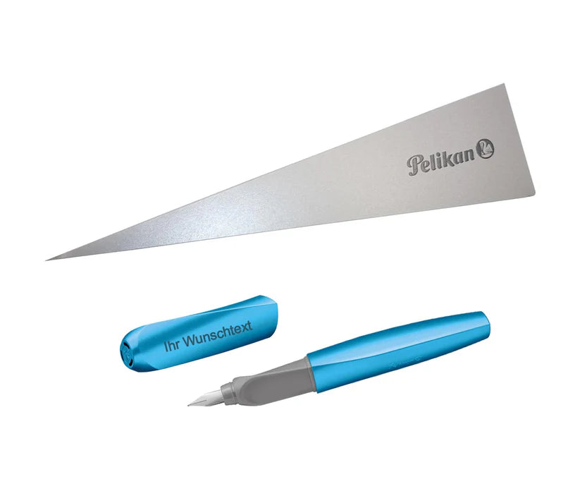 Füllhalter Twist P457, Frosted Blue (Eisblau), mit Laser-Gravur