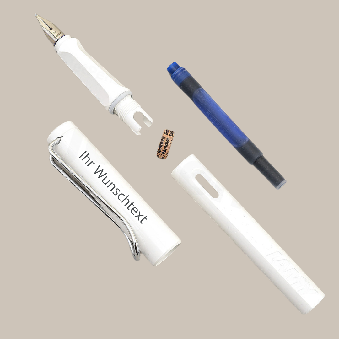 Füllhalter safari 019 white inkl. Gravur