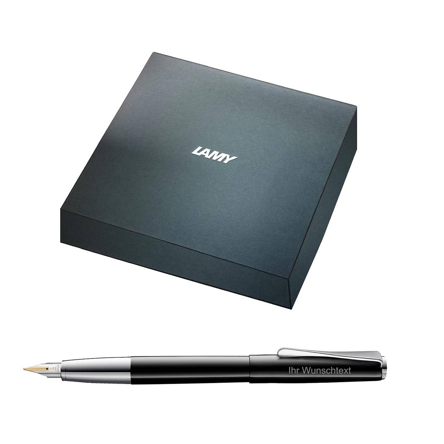 Fountain pen studio 068 piano black including laser engraving