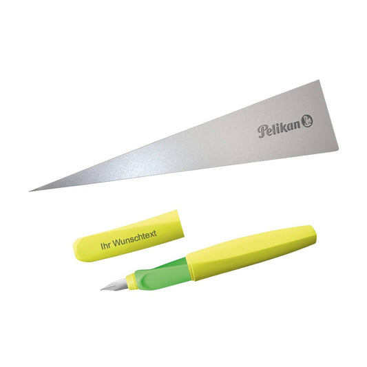 Füllhalter Twist P457, neon gelb, mit Laser-Gravur