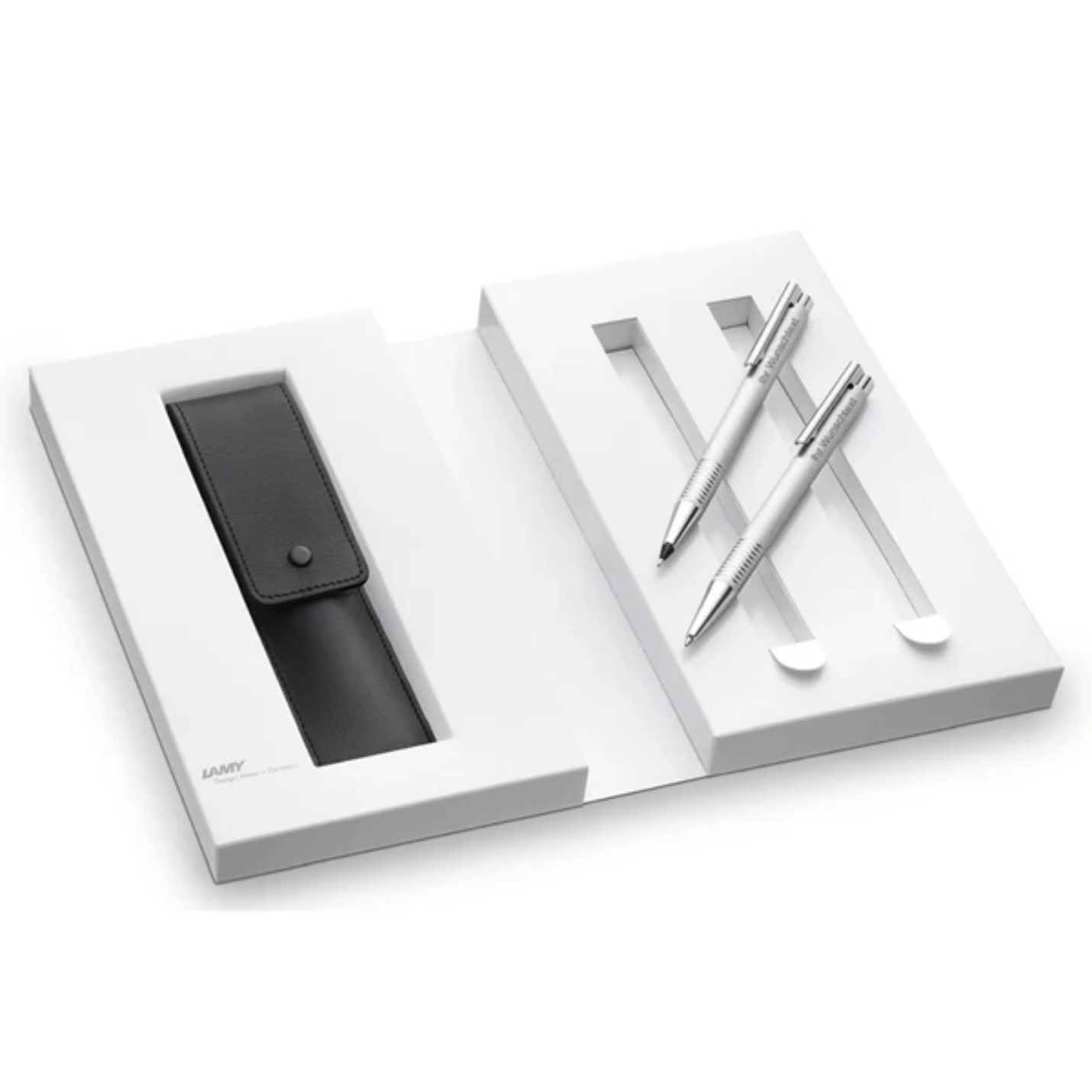 LAMY logo brushed Geschenkset 206/106 – Kugelschreiber & Bleistift inklusive Lasergravur