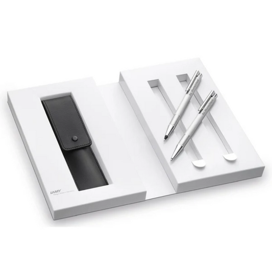 LAMY logo brushed Geschenkset 206/106 – Kugelschreiber & Bleistift inklusive Lasergravur